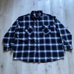 Yago Men's Blue/ White Plaid Flannel Long Sleeve Button Down Shirt Sz 5XL